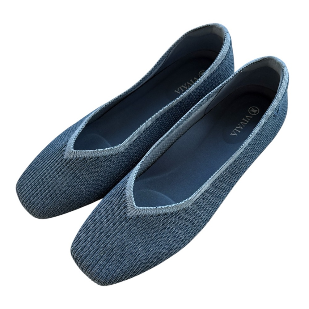 Vivaia Margot Women’s Shoes Slip On Square Toe Light Blue - Picture 2 of 5